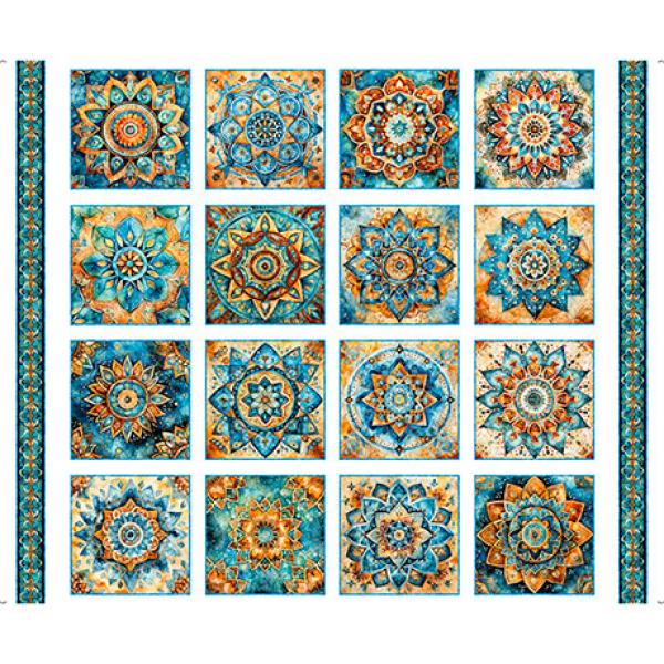Patchworkbaumwolle Bohemian Sunrise Foulard Medallion Patches 31088 -Z
